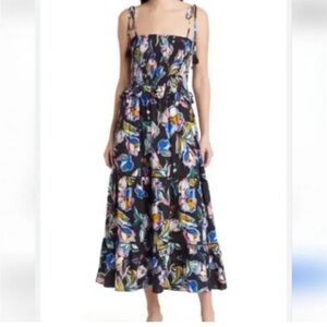 Lost + Wander Black Floral Midi Dress